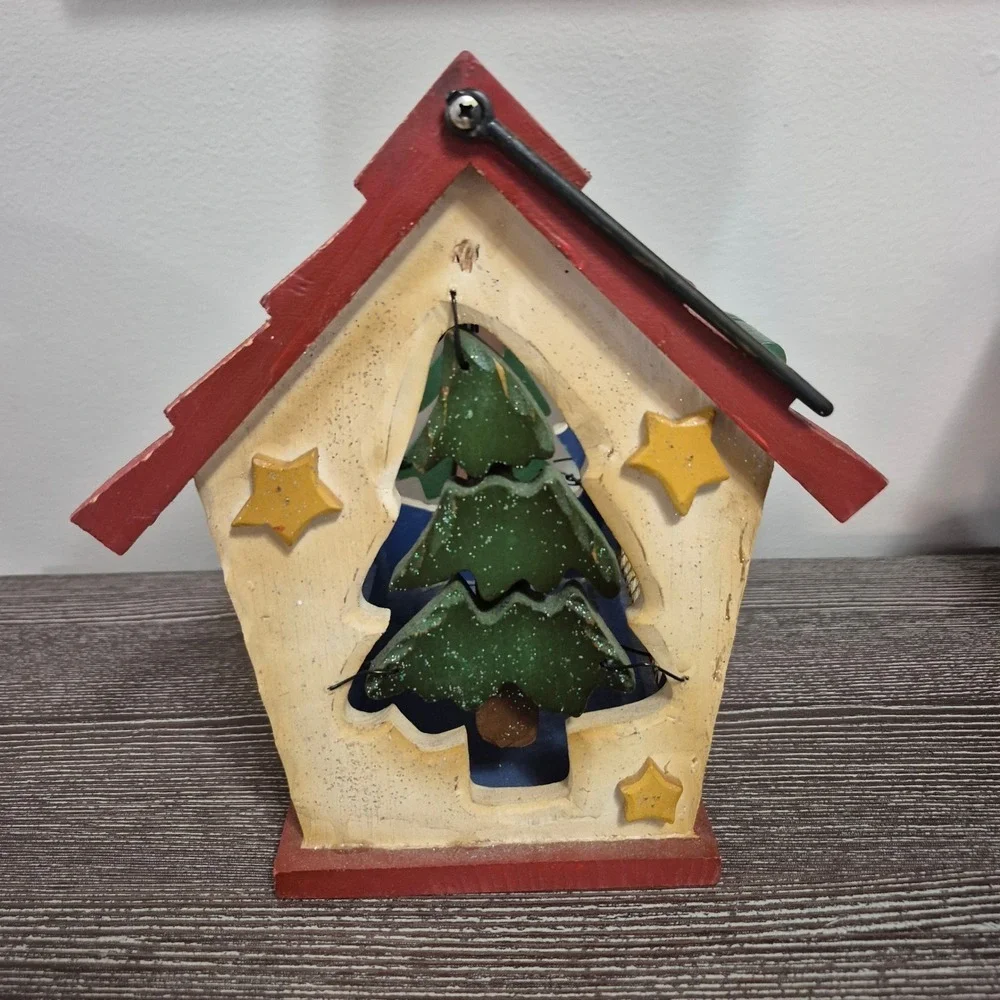 Rustic Wooden Christmas Basket‎ with Jingle Bells – Holiday Decor